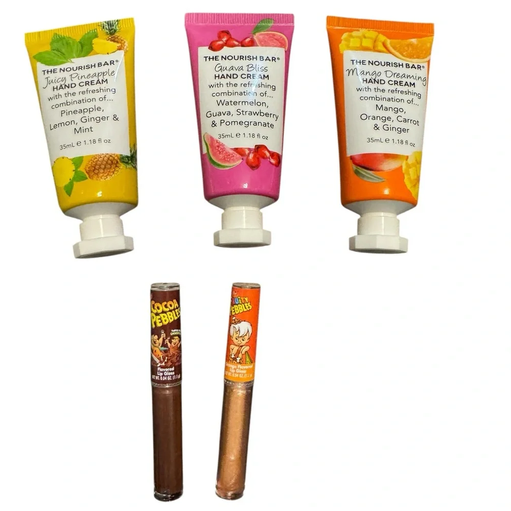 Lot of 3 The Nourish Bar Hand Creams and 2 Post Lip Glosses NEW